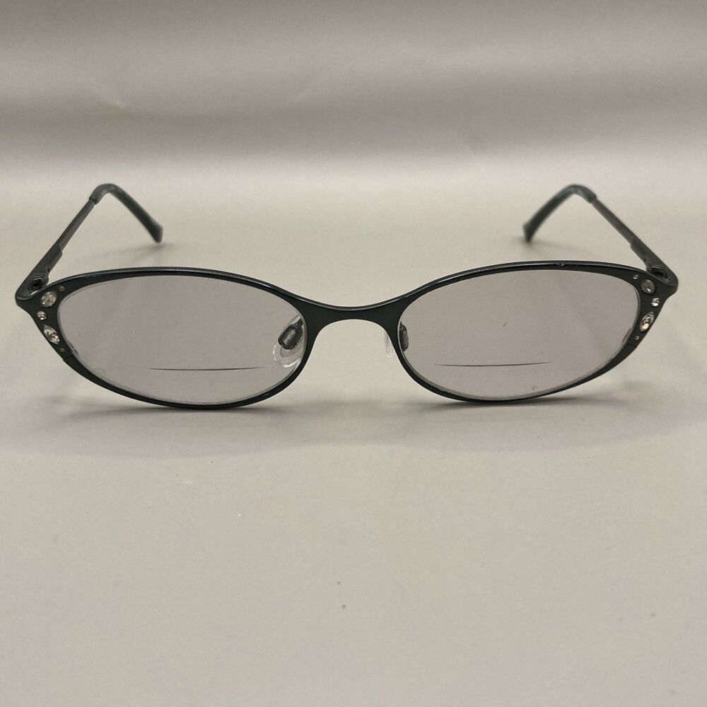 Tura R541 50 17 Black Jeweled Eyeglasses Frames Japan